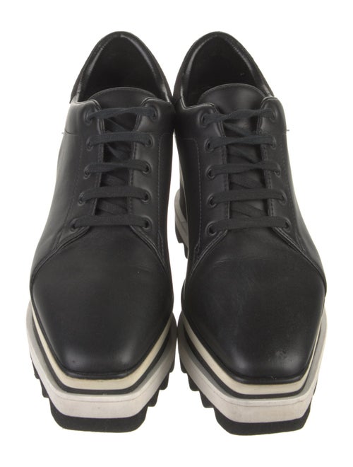 Stella McCartney Leather Colorblock Pattern Wedge Sneakers