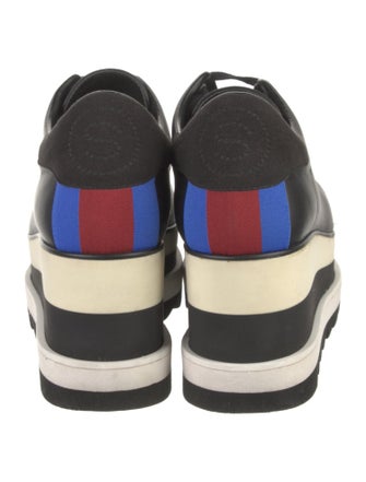 Stella McCartney Leather Colorblock Pattern Wedge Sneakers