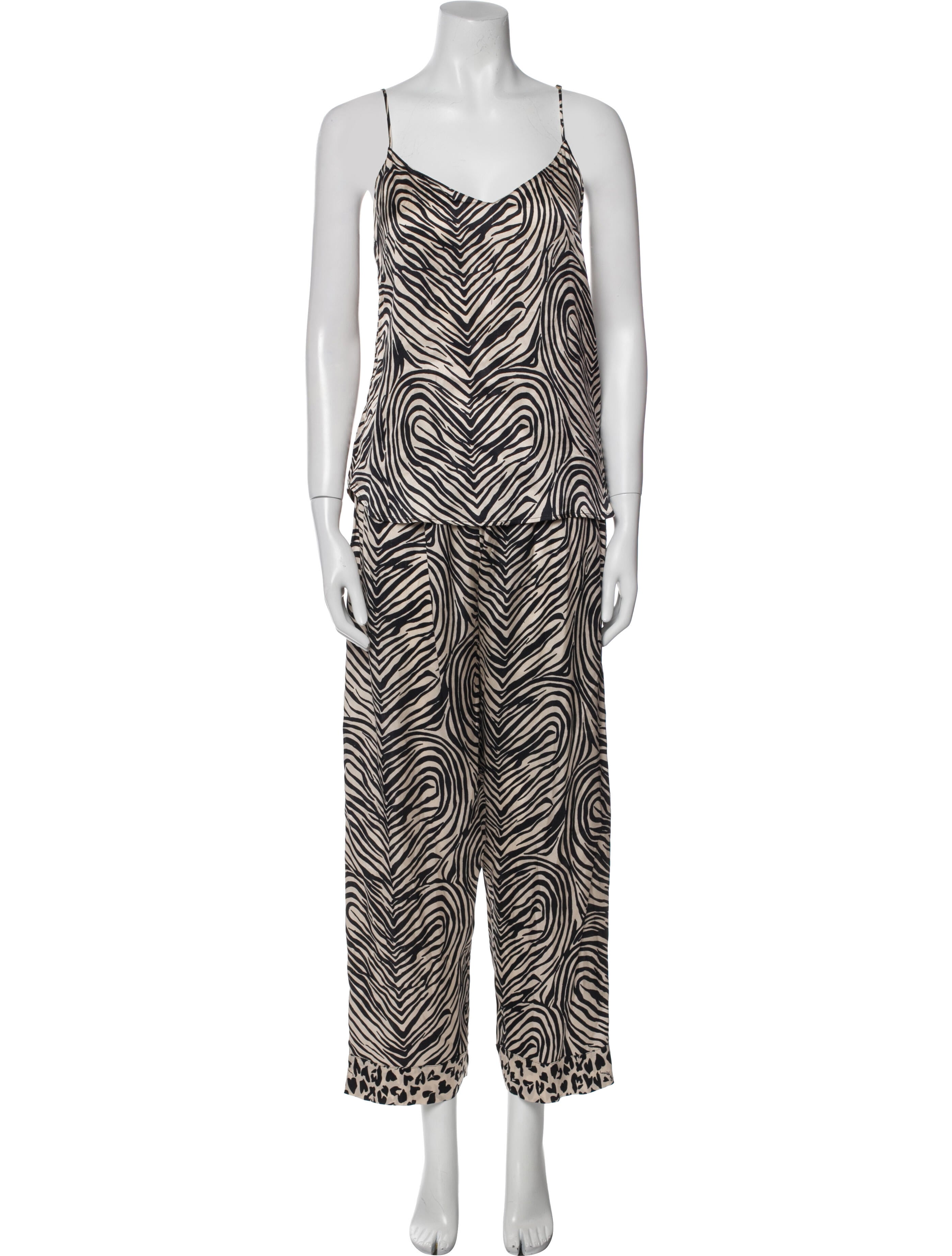 Stella McCartney Silk Animal Print Pant Set