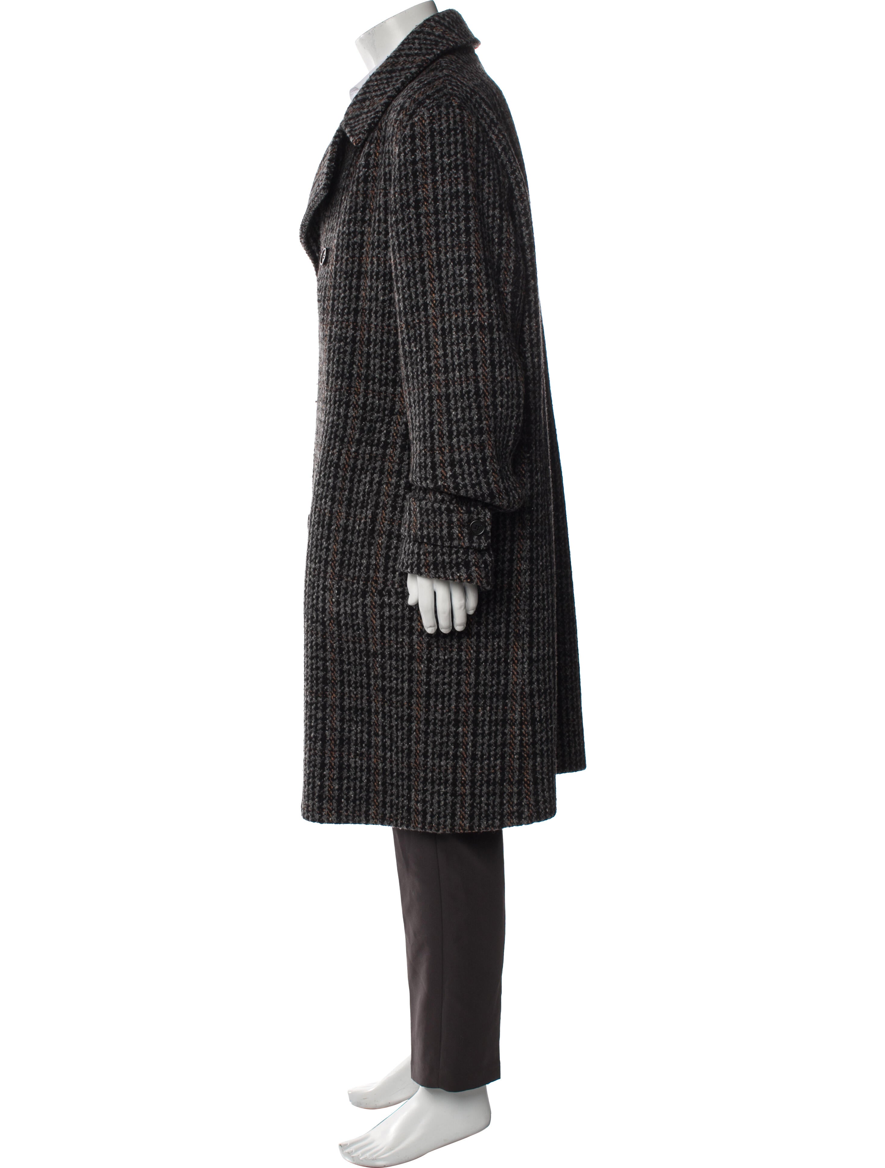 Stella McCartney Wool Houndstooth Print Overcoat
