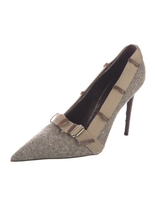 Stella McCartney Tweed Colorblock Pattern Pumps