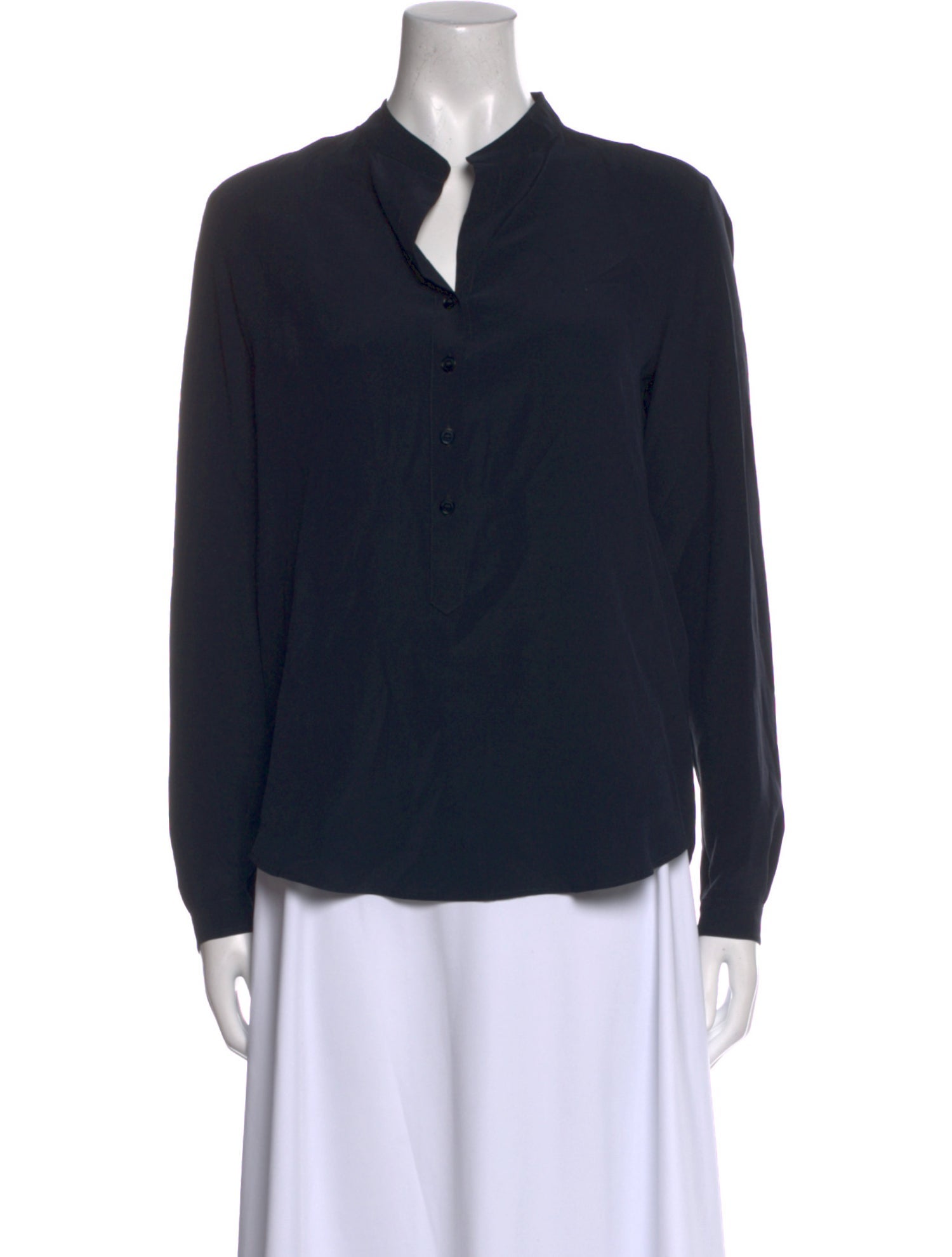 Stella McCartney Silk V-Neck Button-Up Top