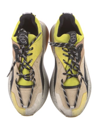 Stella McCartney Vegan Suede Colorblock Pattern Chunky Sneakers