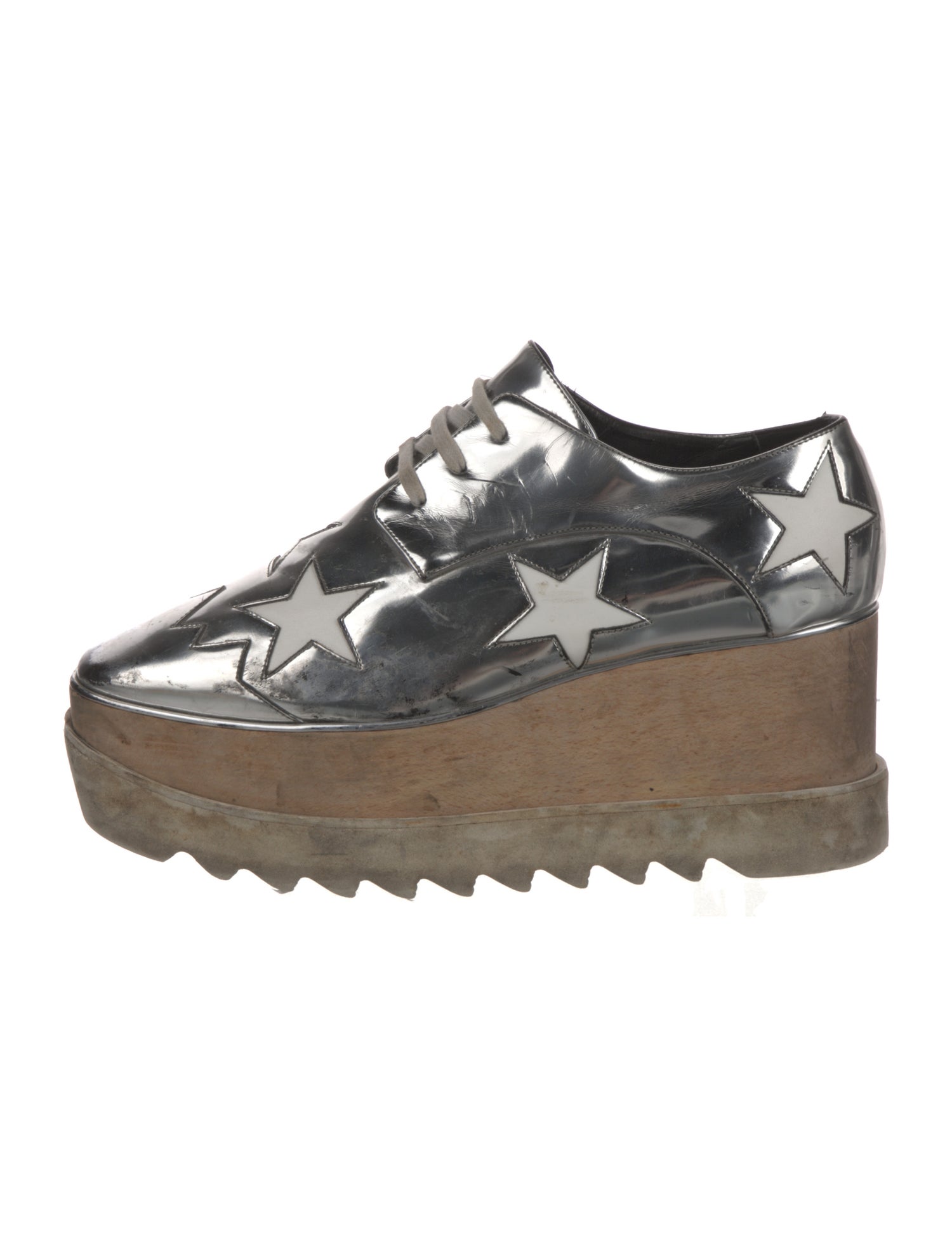 Stella McCartney Vegetarian Leather Wedge Sneakers