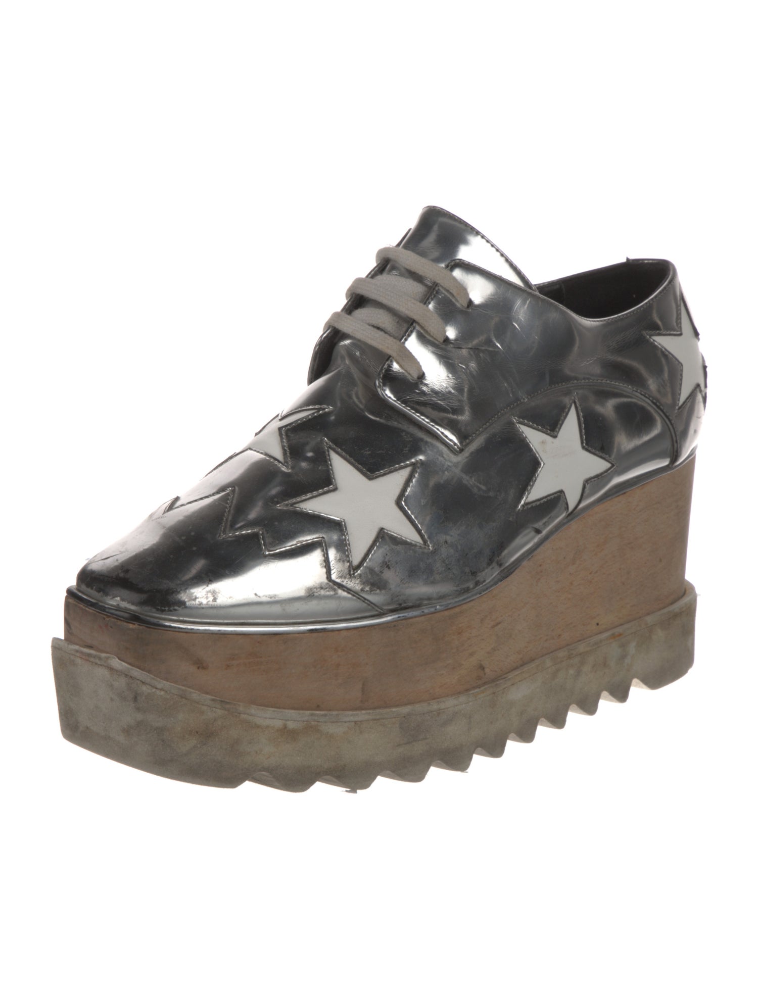 Stella McCartney Vegetarian Leather Wedge Sneakers