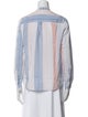 Stella McCartney Striped Mock Neck Button-Up Top