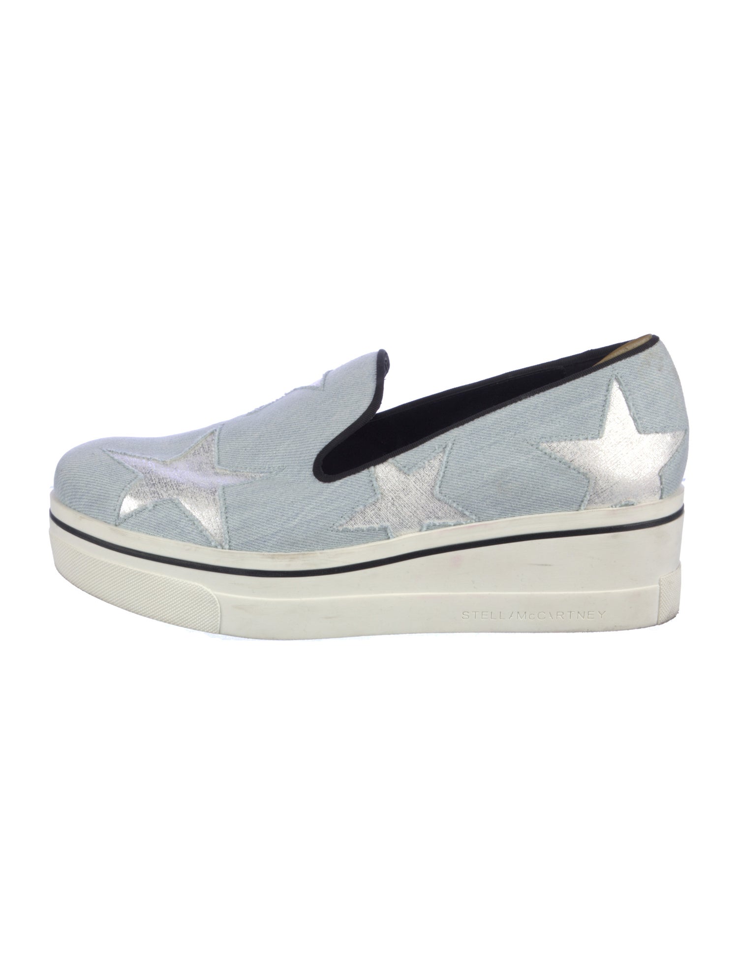 Stella McCartney Denim Wedge Sneakers