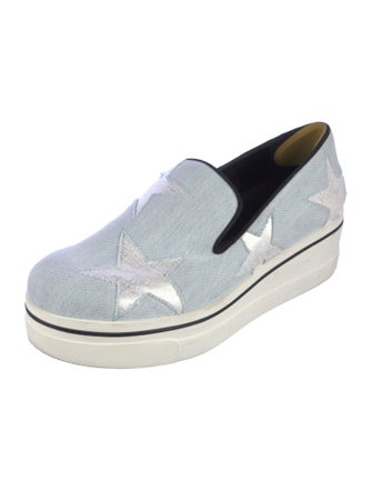 Stella McCartney Denim Wedge Sneakers
