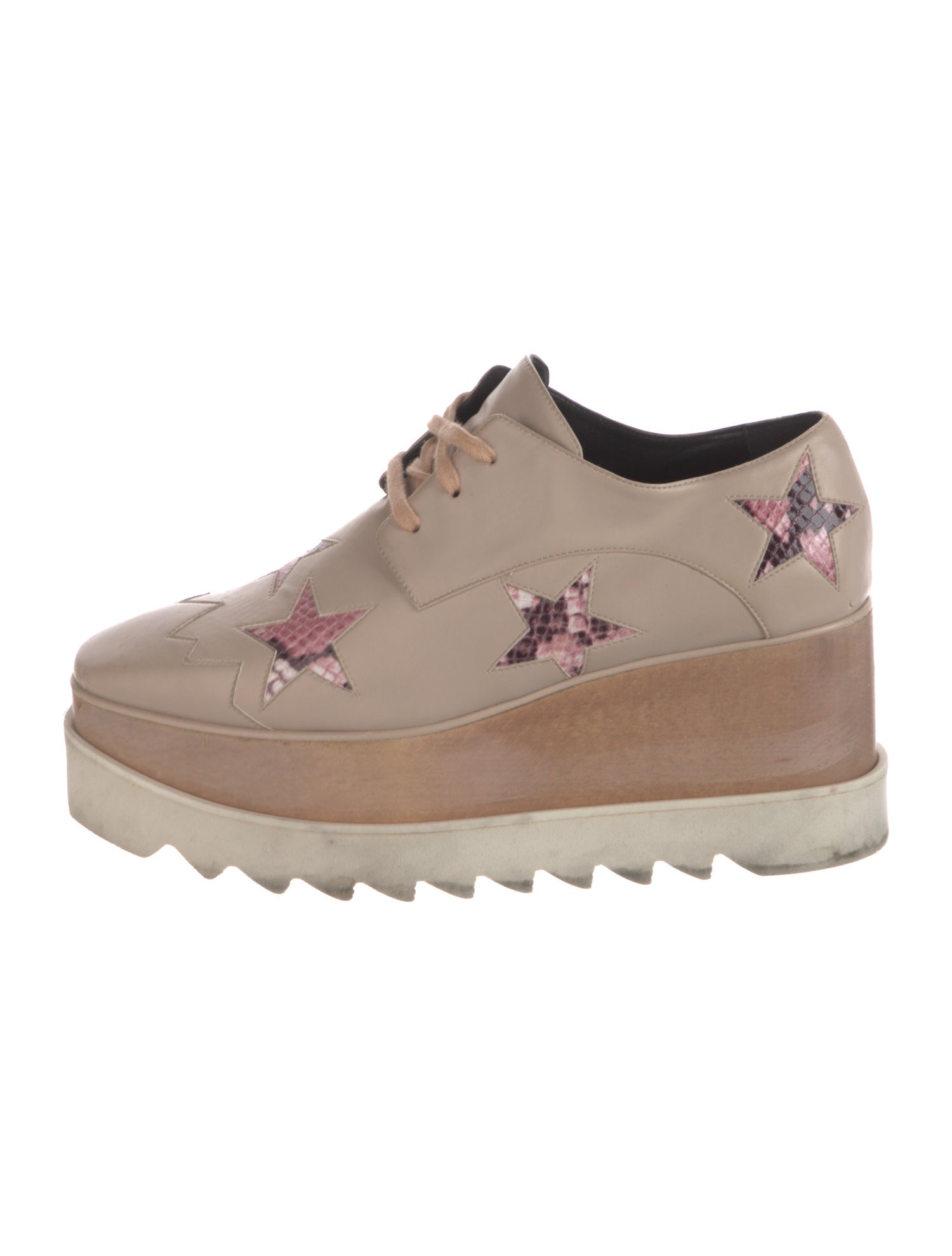 Stella McCartney Leather Floral Print Sneakers