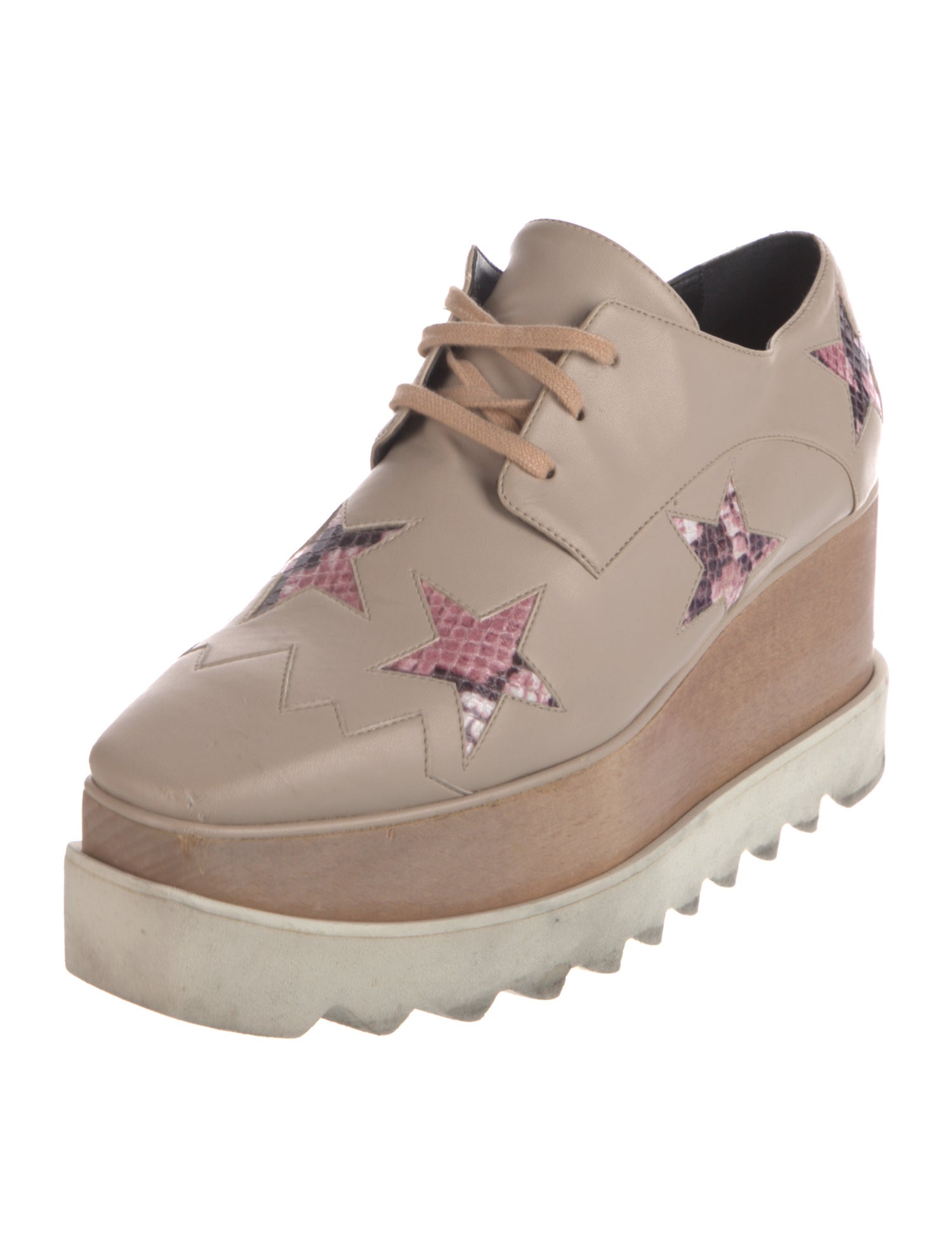 Stella McCartney Leather Floral Print Sneakers