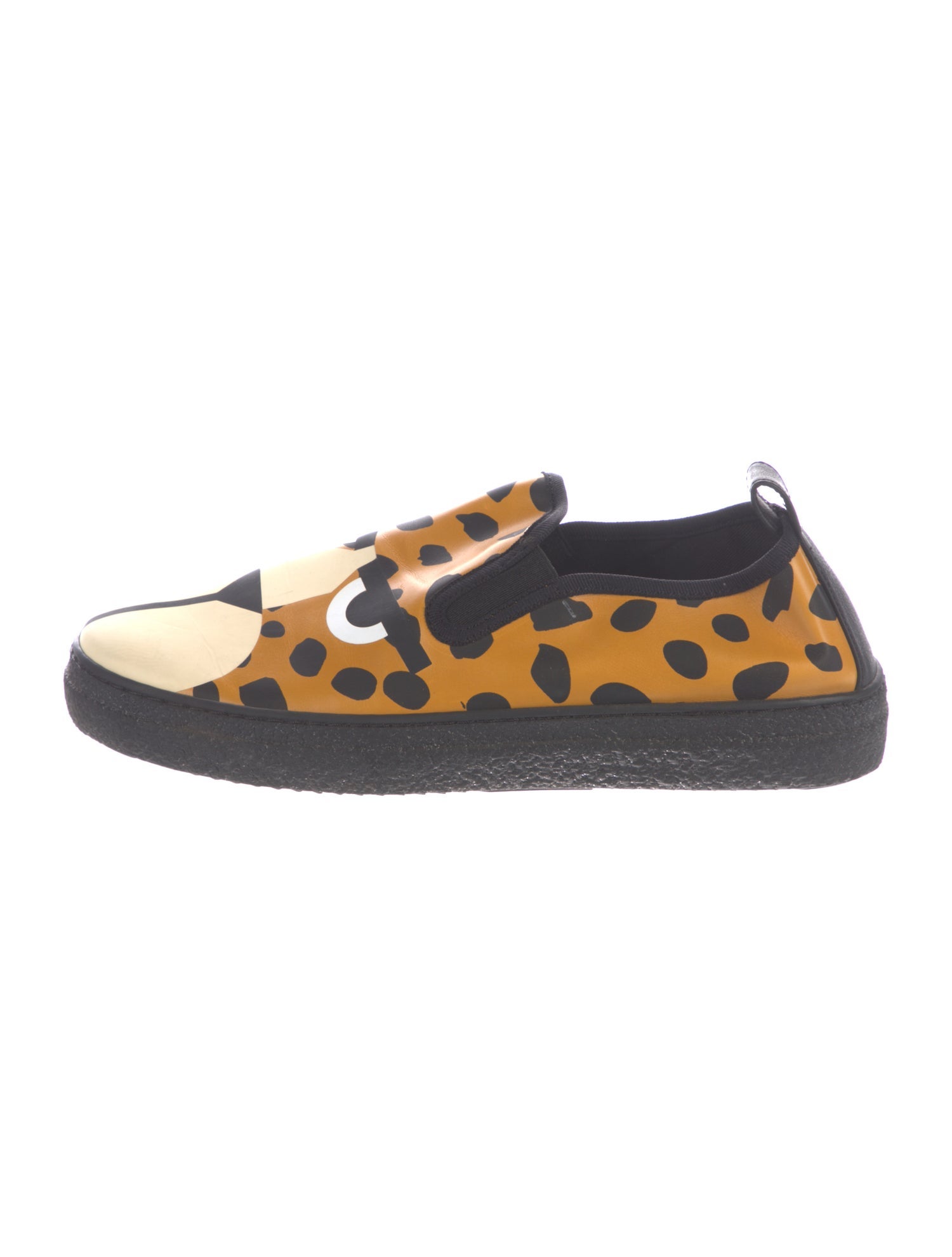 Stella McCartney Leather Animal Print Sneakers