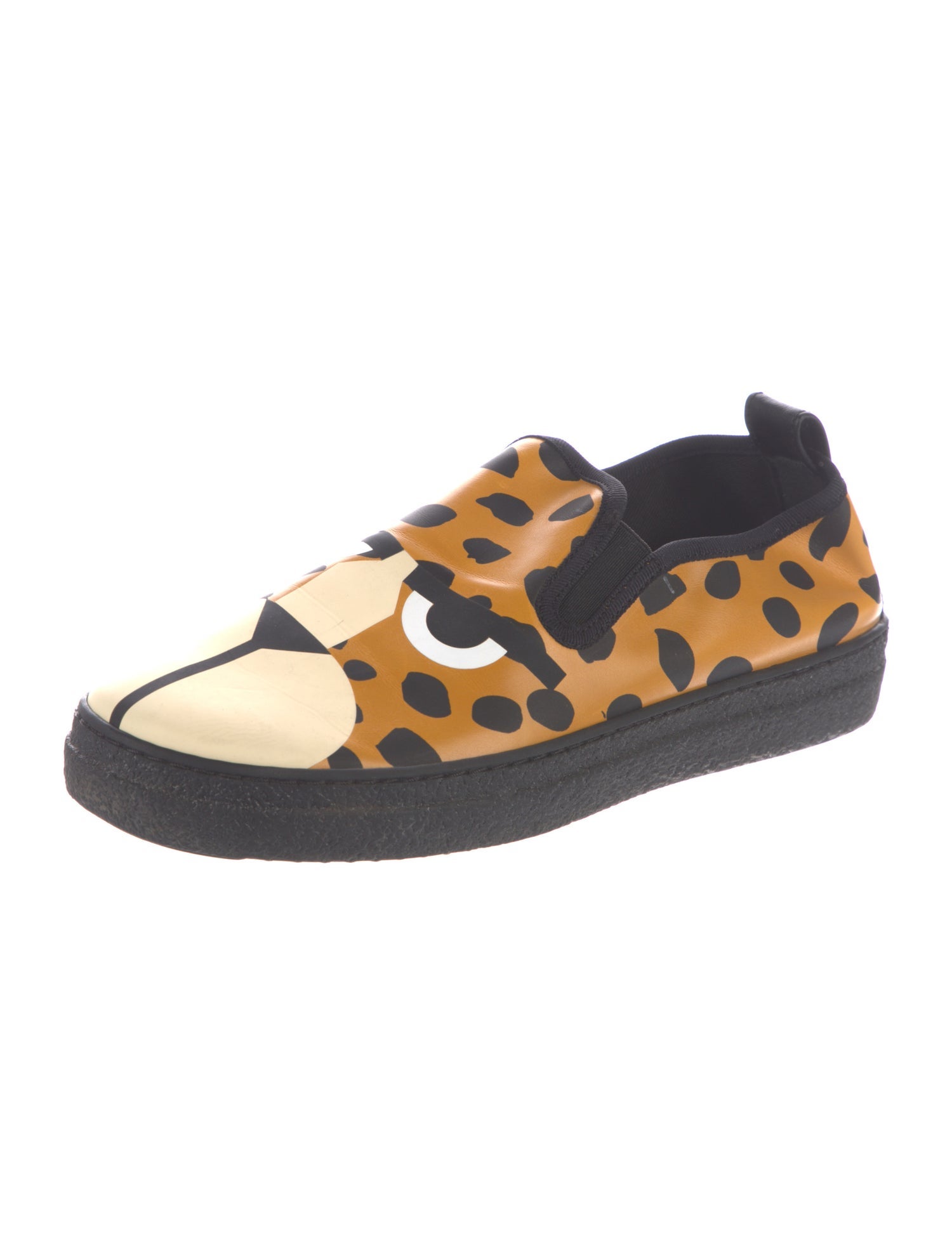Stella McCartney Leather Animal Print Sneakers