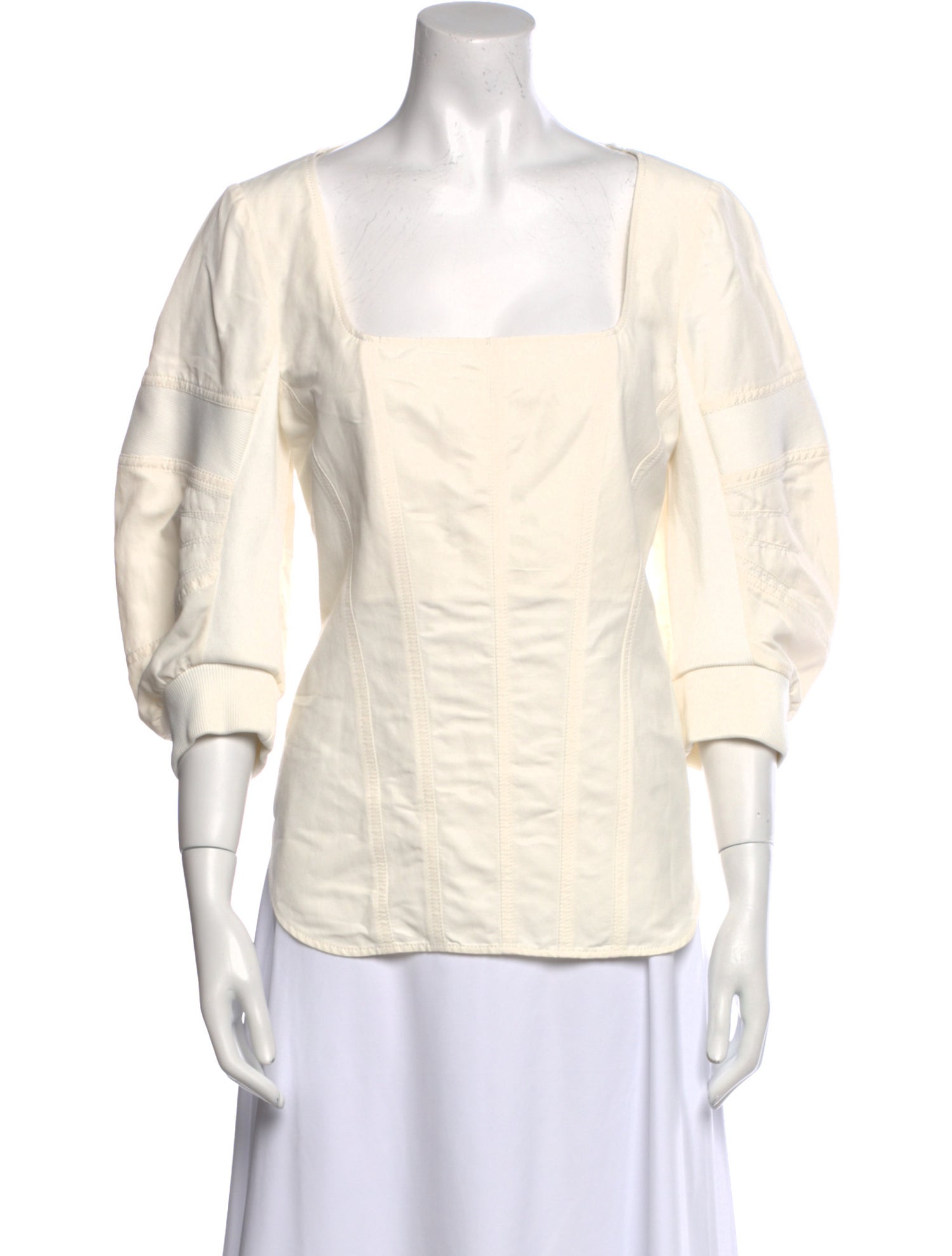 Stella McCartney Square Neckline Three-Quarter Sleeve Blouse