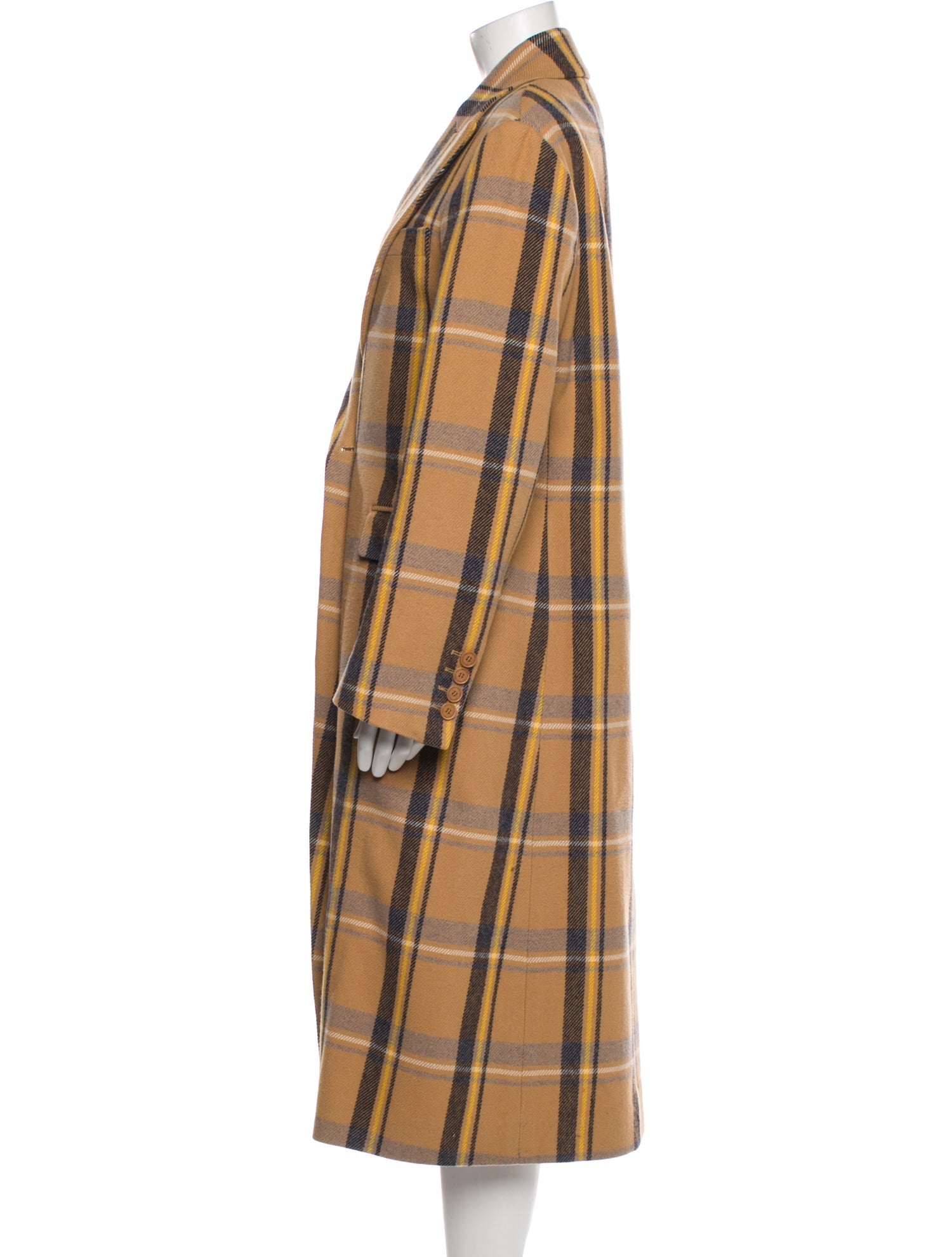 Stella McCartney Wool Plaid Print Coat