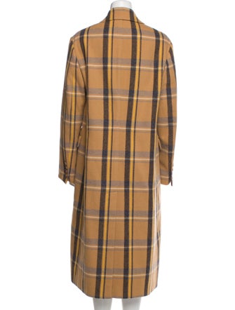 Stella McCartney Wool Plaid Print Coat