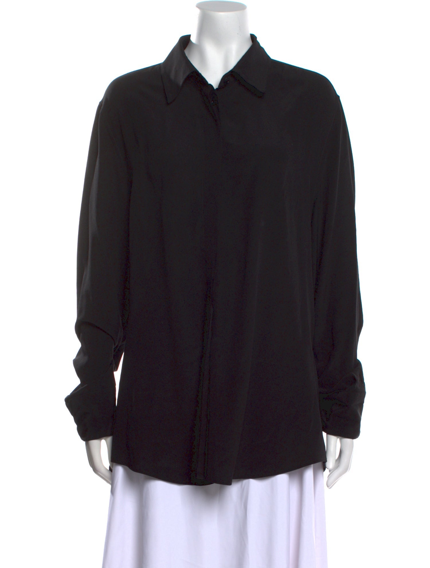 Stella McCartney Silk Long Sleeve Button-Up Top