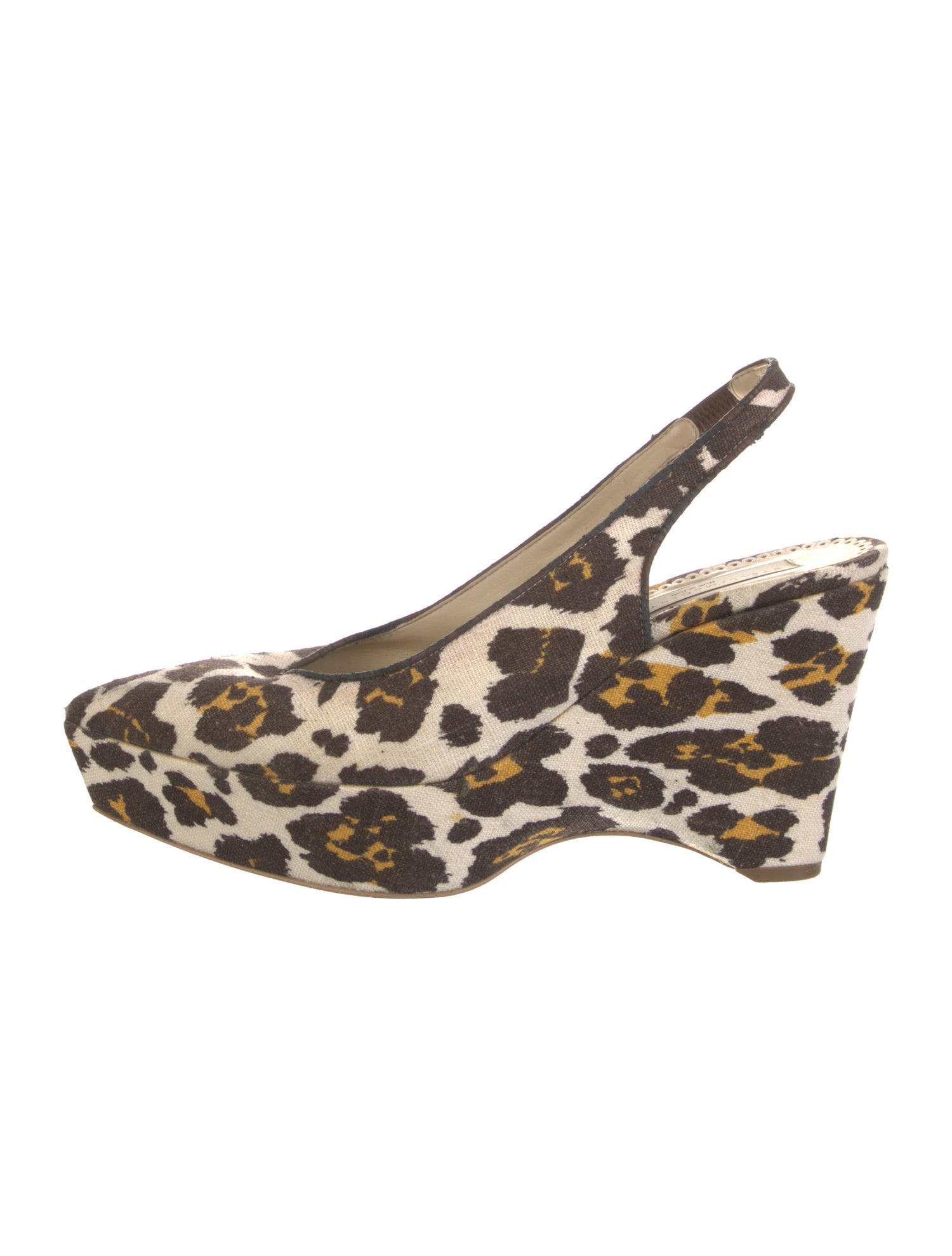 Stella McCartney Canvas Animal Print Slingback Pumps