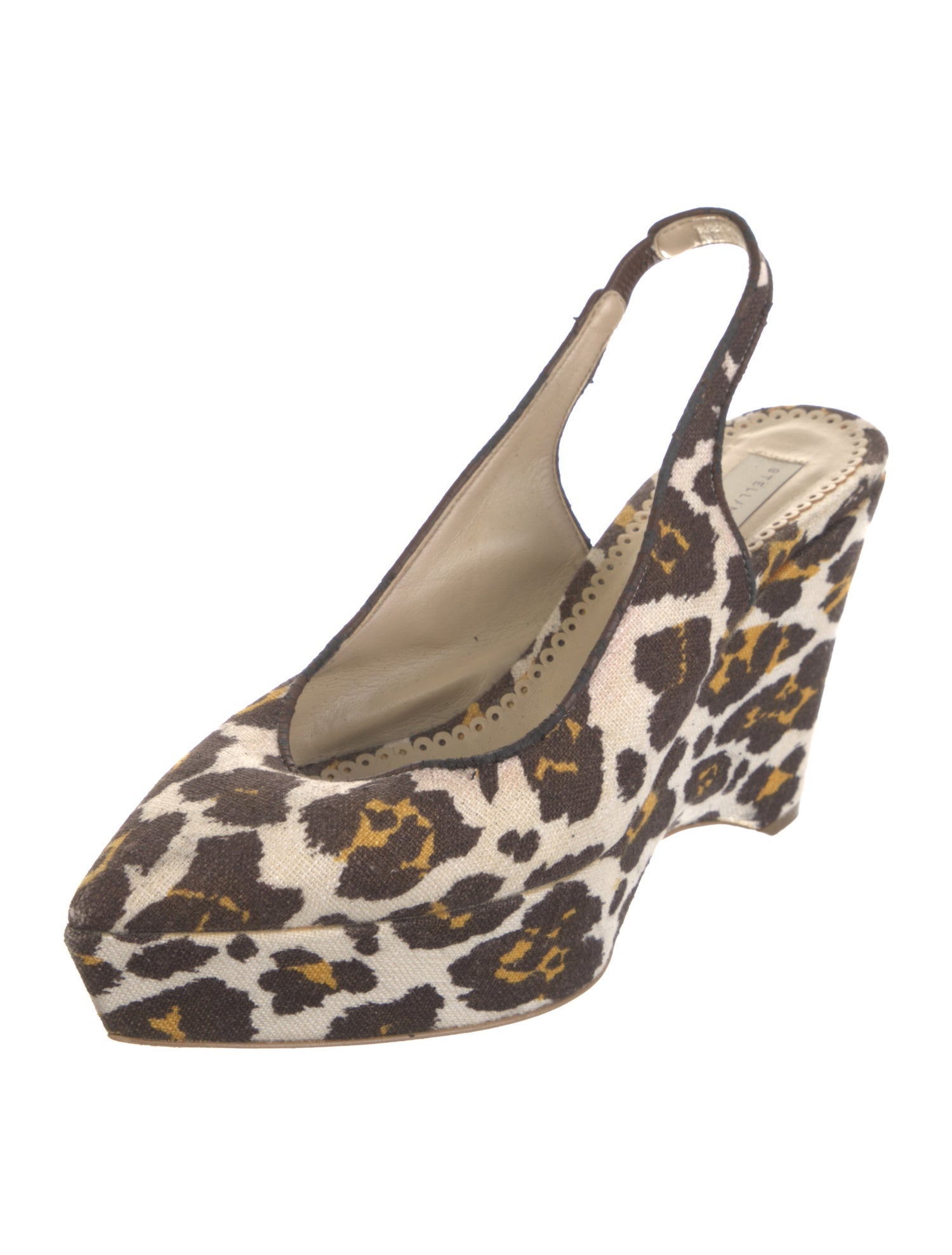 Stella McCartney Canvas Animal Print Slingback Pumps