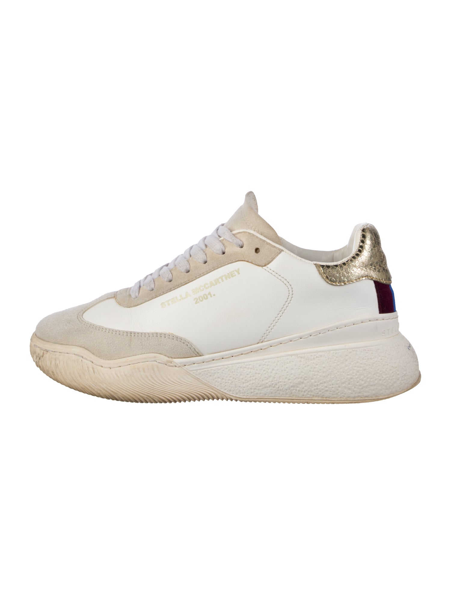 Stella McCartney Vegan Leather Colorblock Pattern Sneakers