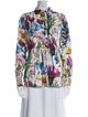 Stella McCartney Floral Print Mock Neck Blouse