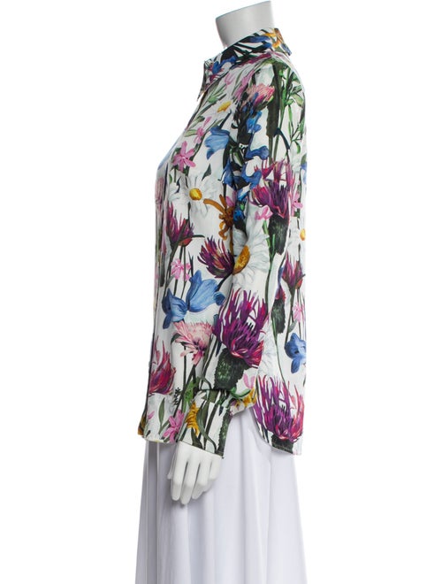 Stella McCartney Floral Print Mock Neck Blouse