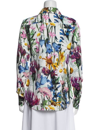 Stella McCartney Floral Print Mock Neck Blouse