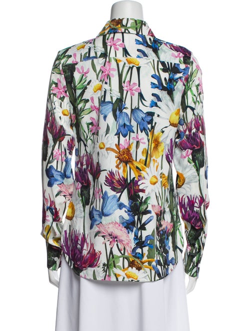 Stella McCartney Floral Print Mock Neck Blouse