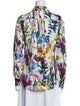 Stella McCartney Floral Print Mock Neck Blouse