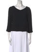 Stella McCartney Scoop Neck Three-Quarter Sleeve Top