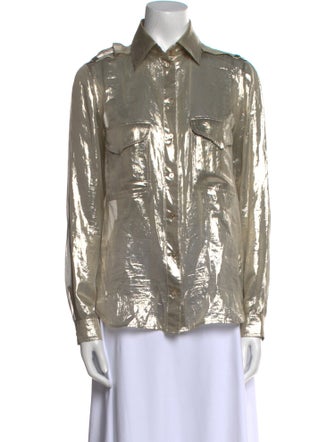 Stella McCartney Silk Long Sleeve Button-Up Top