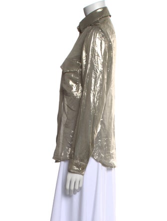 Stella McCartney Silk Long Sleeve Button-Up Top