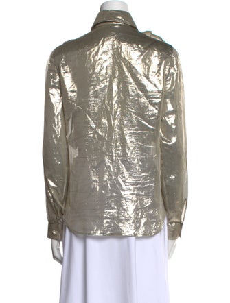 Stella McCartney Silk Long Sleeve Button-Up Top