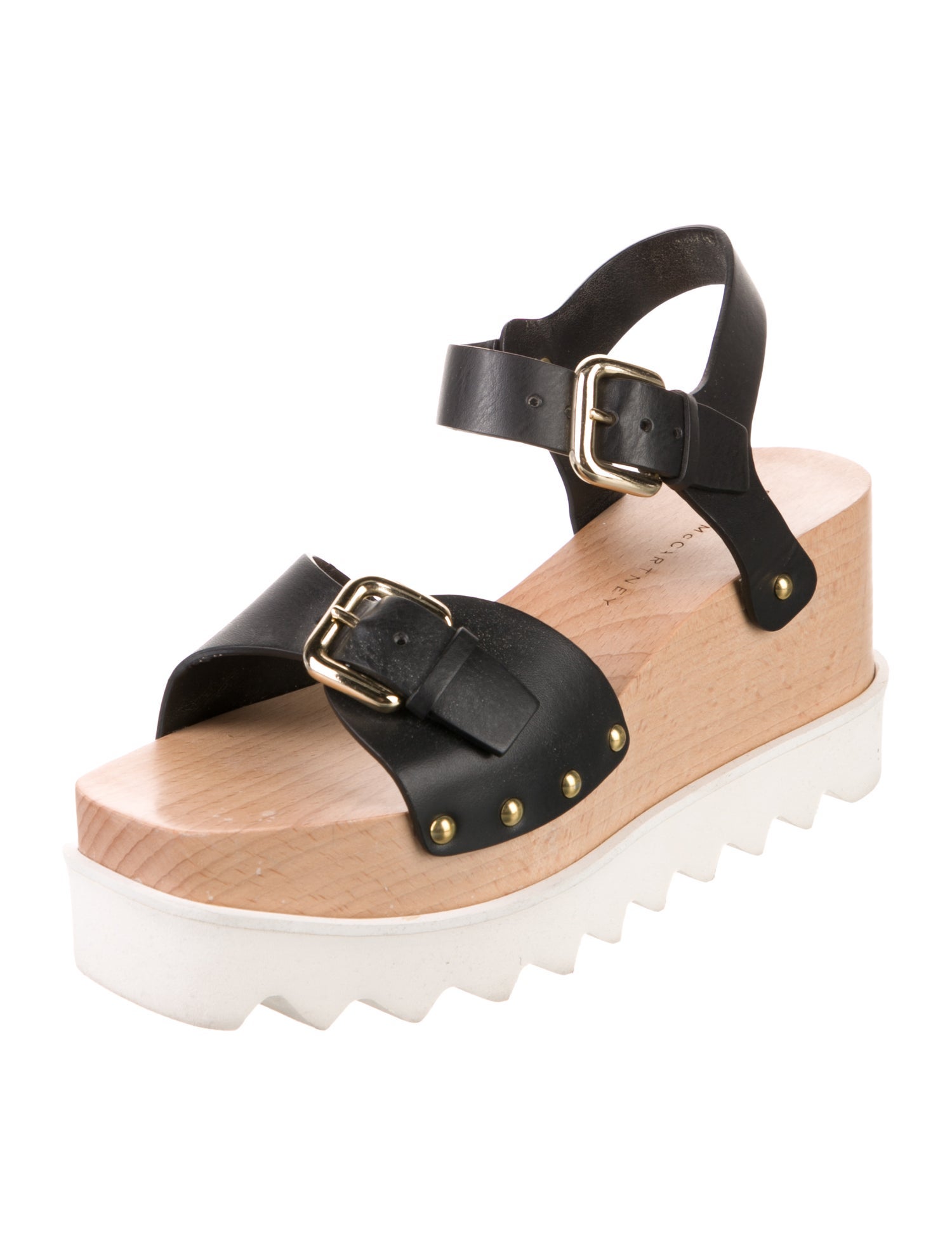 Stella McCartney Vegetarian Leather Studded Accents Slingback Sandals
