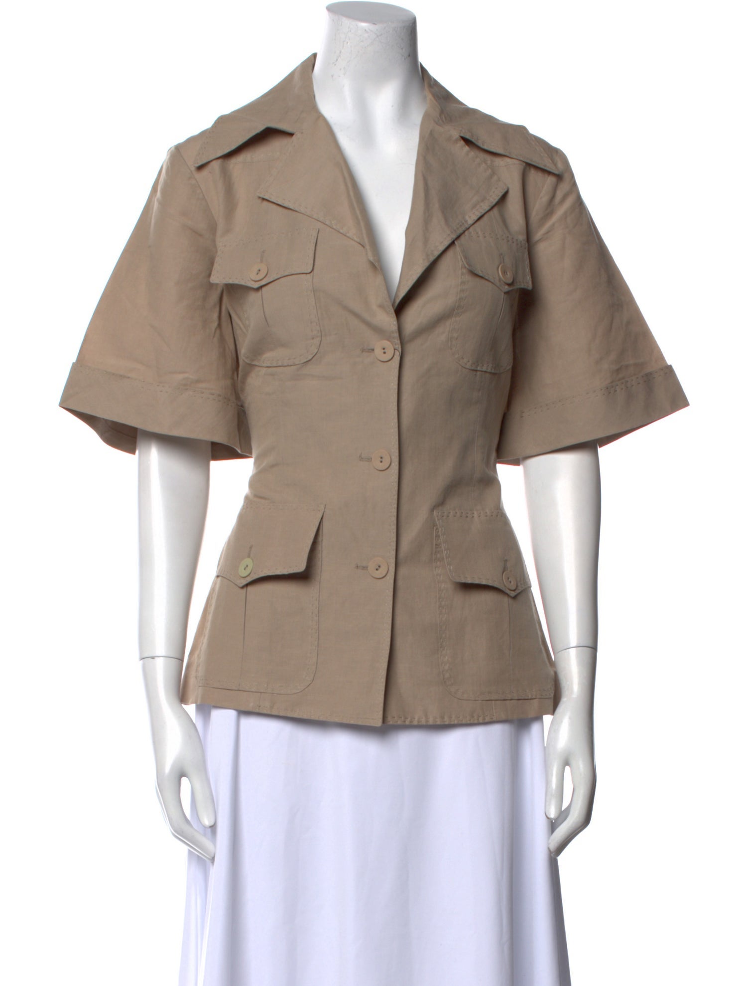 Stella McCartney Linen Short Sleeve Button-Up Top w/ Tags