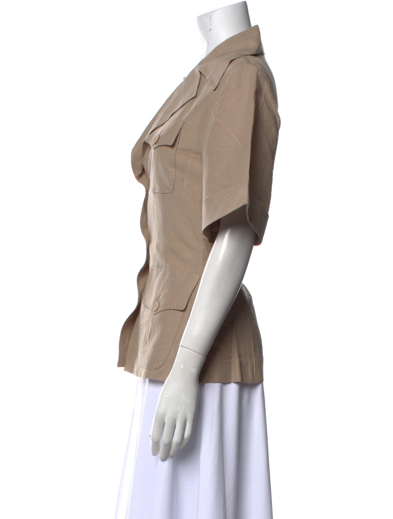 Stella McCartney Linen Short Sleeve Button-Up Top w/ Tags