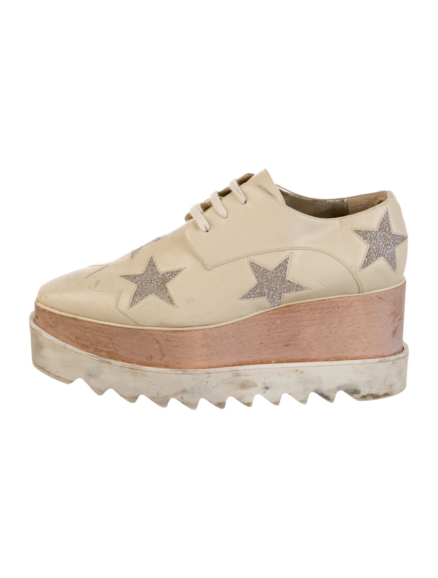 Stella McCartney Vegan Leather Printed Wedge Sneakers