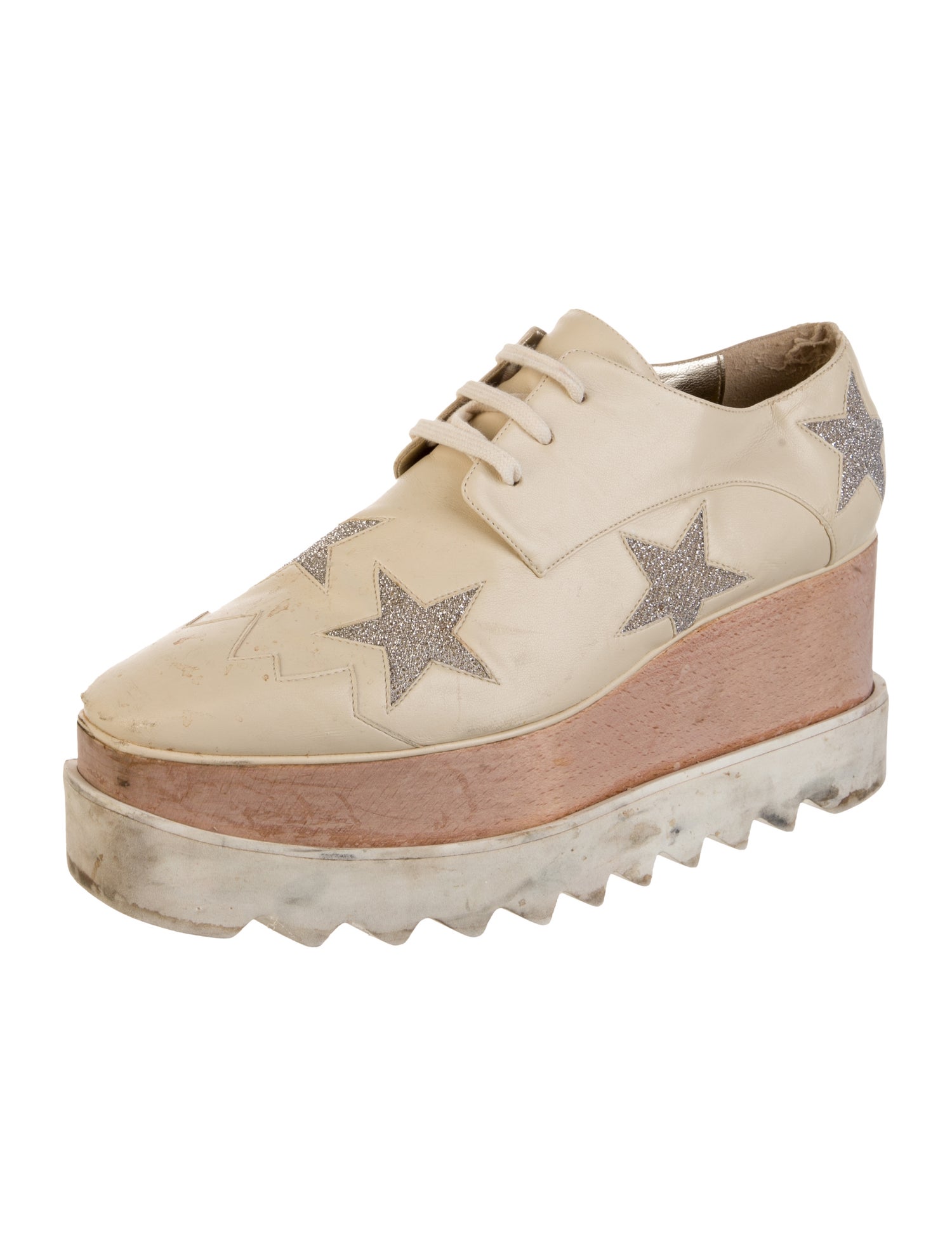 Stella McCartney Vegan Leather Printed Wedge Sneakers