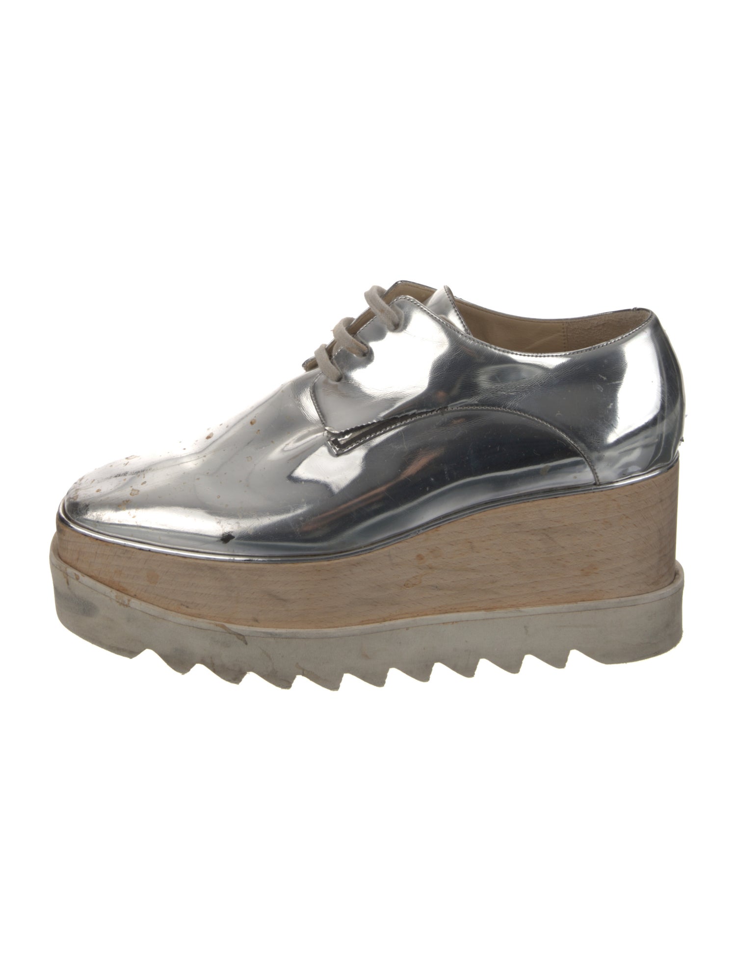 Stella McCartney Patent Leather Wedge Sneakers