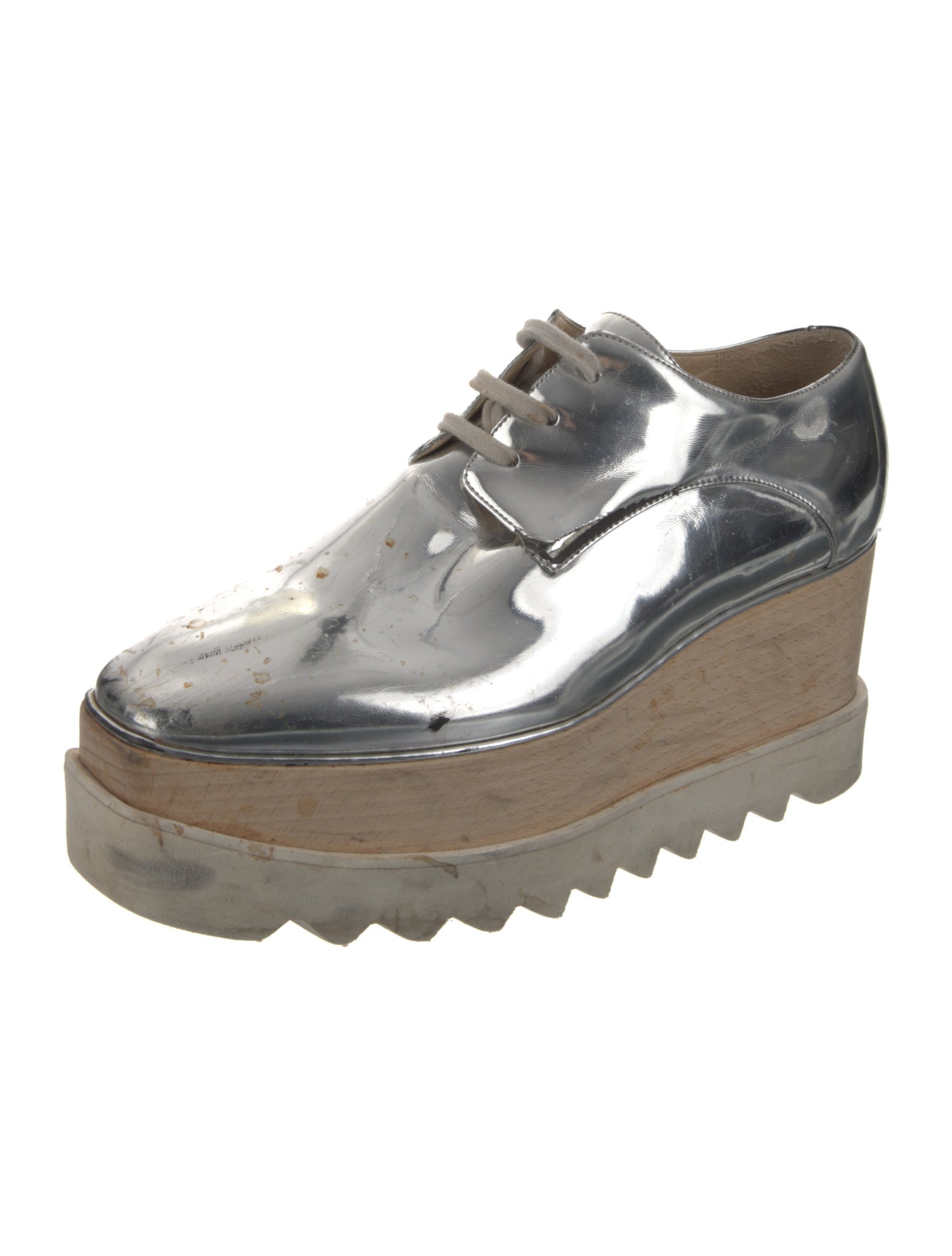 Stella McCartney Patent Leather Wedge Sneakers