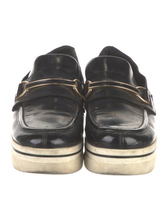 Stella McCartney Patent Leather Chain-Link Accents Loafers