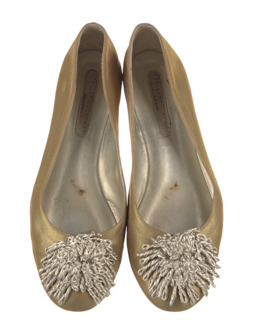 Stella McCartney Satin Pom-Pom Embellishments Flats