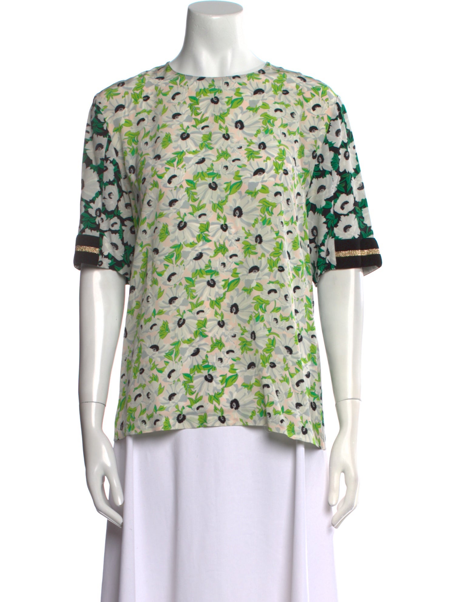 Stella McCartney Silk Floral Print T-Shirt