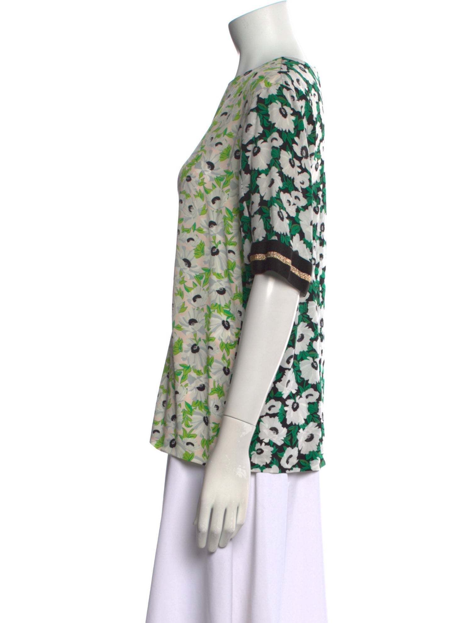 Stella McCartney Silk Floral Print T-Shirt