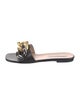 Stella McCartney Leather Chain-Link Accents Slides