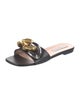 Stella McCartney Leather Chain-Link Accents Slides