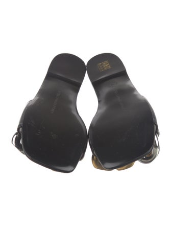 Stella McCartney Leather Chain-Link Accents Slides