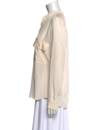 Stella McCartney Silk V-Neck Button-Up Top