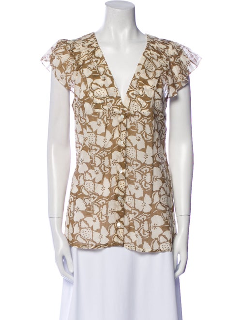 Stella McCartney Printed V-Neck Blouse