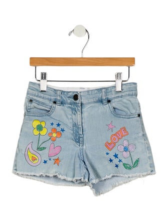 Stella McCartney Girls' Graphic Denim Shorts