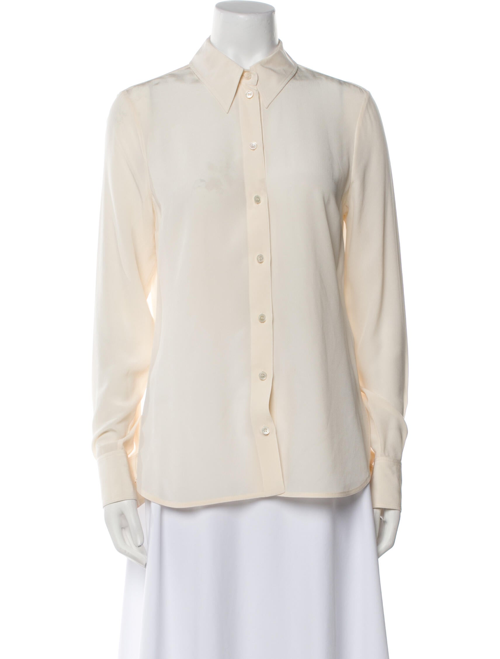 Stella McCartney Silk Long Sleeve Button-Up Top